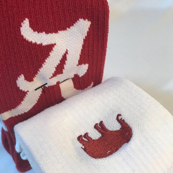 Nike Alabama Crimson Tide Football Crew Socks SX7923-990 Home/Away 2 Pair W 4-6 - Picture 7 of 9